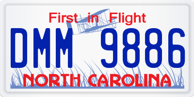 NC license plate DMM9886