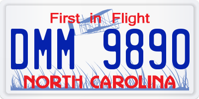 NC license plate DMM9890