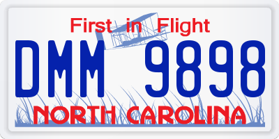 NC license plate DMM9898