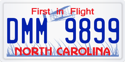 NC license plate DMM9899