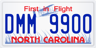 NC license plate DMM9900