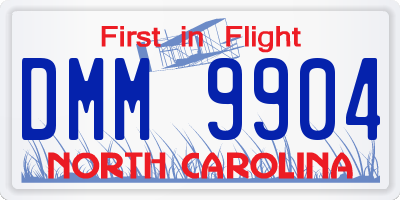 NC license plate DMM9904