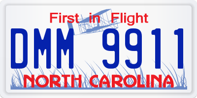 NC license plate DMM9911