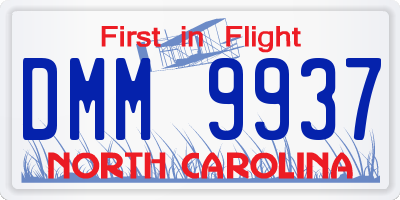 NC license plate DMM9937