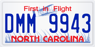 NC license plate DMM9943