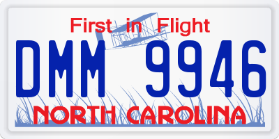 NC license plate DMM9946