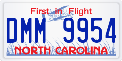 NC license plate DMM9954