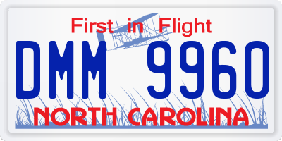 NC license plate DMM9960