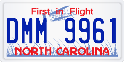 NC license plate DMM9961