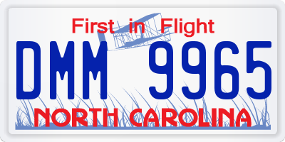 NC license plate DMM9965