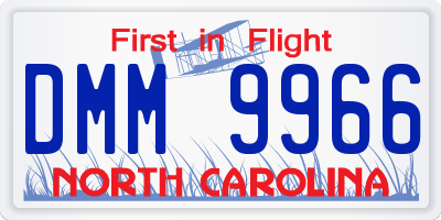 NC license plate DMM9966