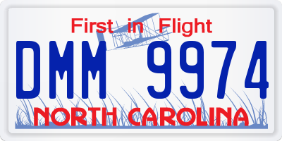NC license plate DMM9974