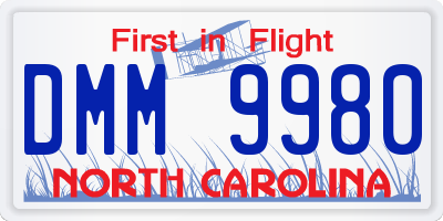 NC license plate DMM9980