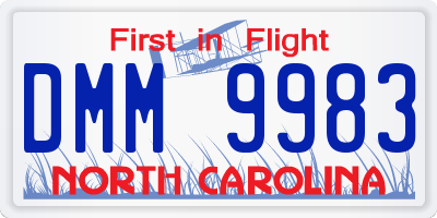 NC license plate DMM9983