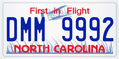 NC license plate DMM9992