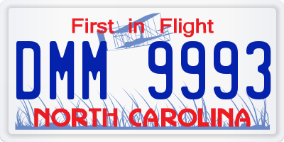 NC license plate DMM9993