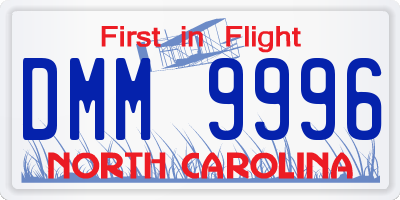 NC license plate DMM9996