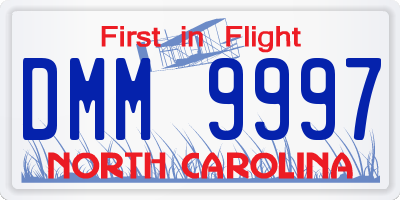 NC license plate DMM9997