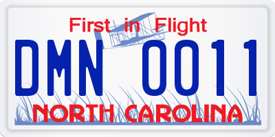 NC license plate DMN0011
