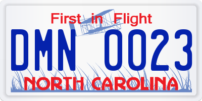 NC license plate DMN0023