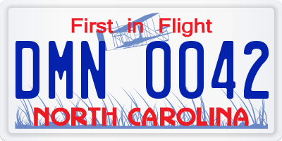 NC license plate DMN0042
