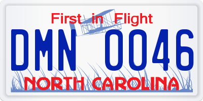 NC license plate DMN0046
