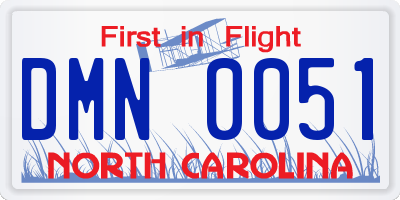 NC license plate DMN0051