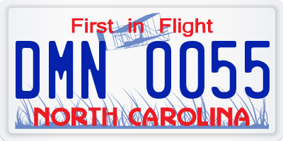 NC license plate DMN0055