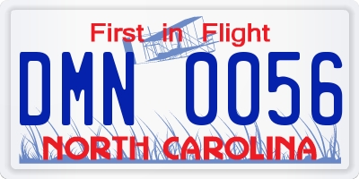 NC license plate DMN0056