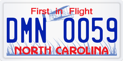 NC license plate DMN0059