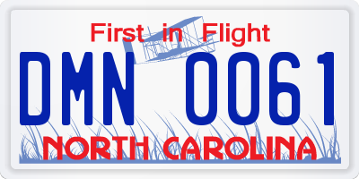 NC license plate DMN0061