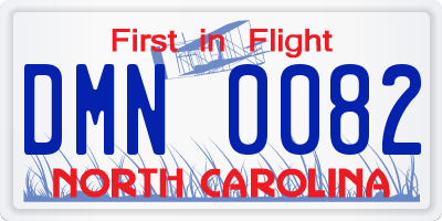 NC license plate DMN0082