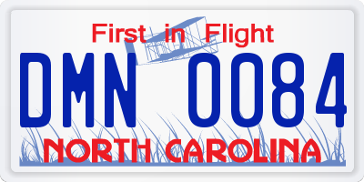 NC license plate DMN0084
