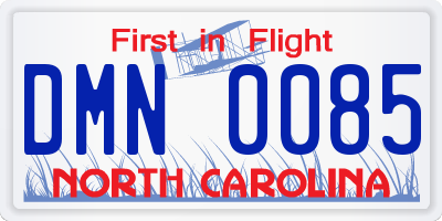 NC license plate DMN0085