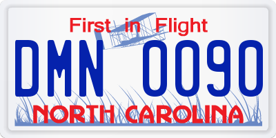 NC license plate DMN0090