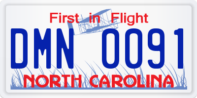 NC license plate DMN0091