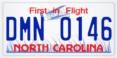 NC license plate DMN0146