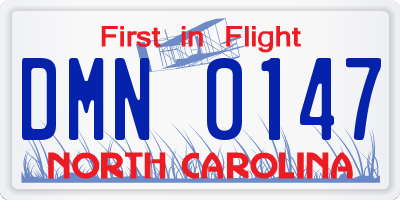 NC license plate DMN0147