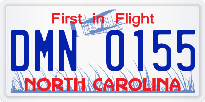 NC license plate DMN0155