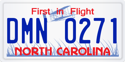 NC license plate DMN0271