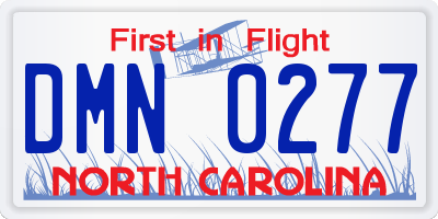 NC license plate DMN0277