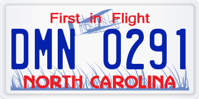 NC license plate DMN0291