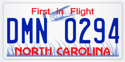 NC license plate DMN0294