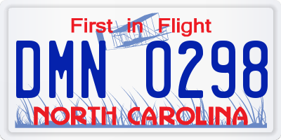 NC license plate DMN0298