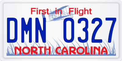 NC license plate DMN0327