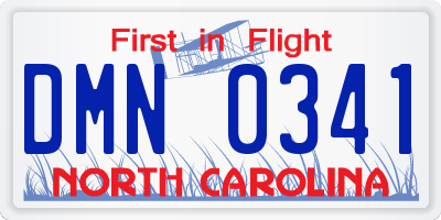 NC license plate DMN0341