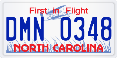 NC license plate DMN0348