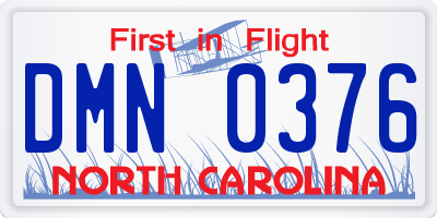 NC license plate DMN0376