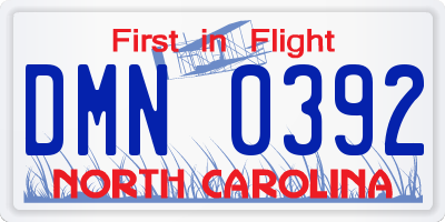 NC license plate DMN0392
