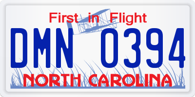 NC license plate DMN0394